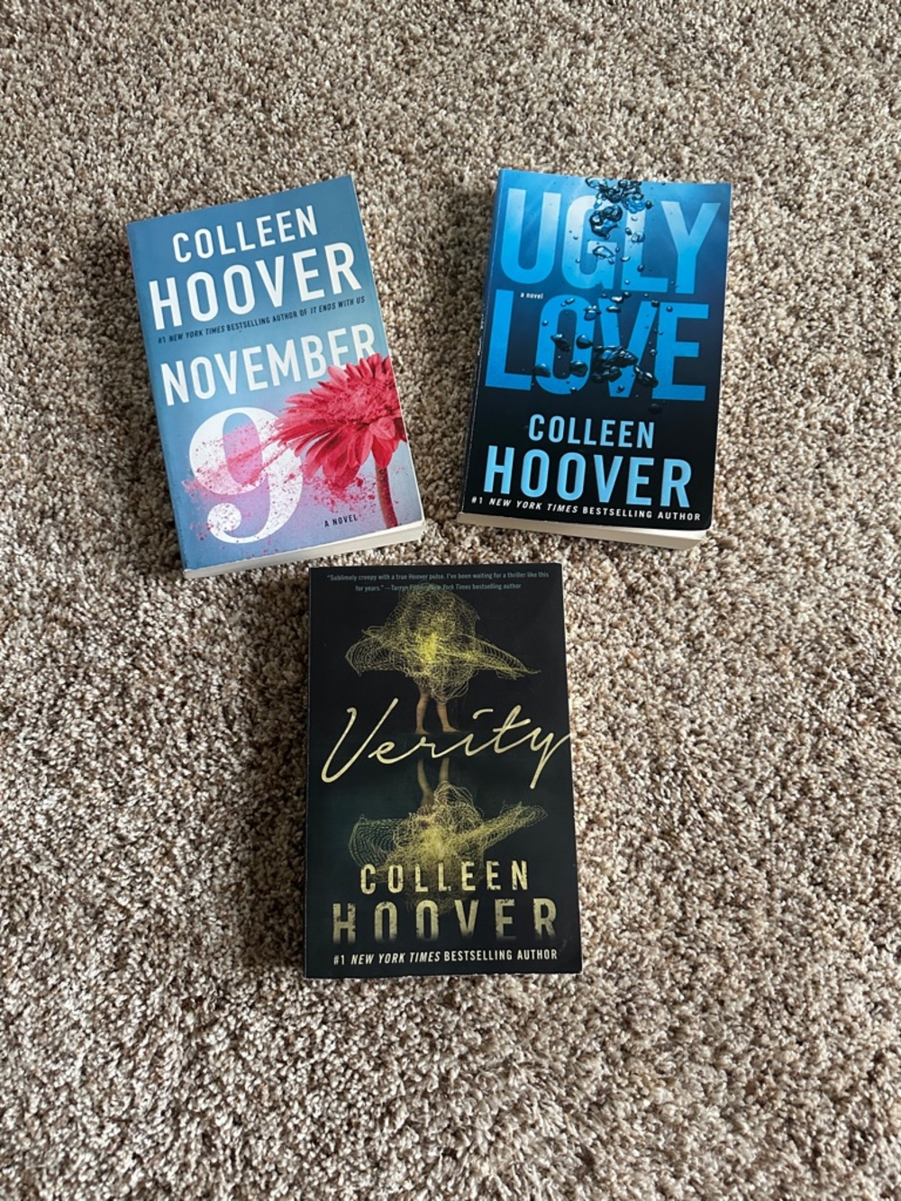 Colleen Hoover Paperback Book Set - Blue, Black, Pink Covers